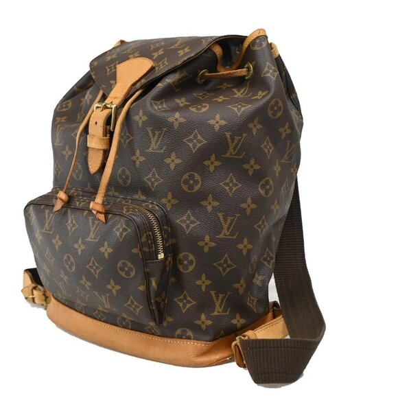 LOUIS VUITTON Montsouris GM Backpack Bag Monogram Leather Brown M51135 96CA273 main image 15